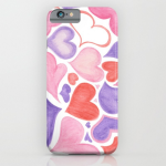 Watercolor hearts phone case