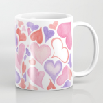 Watercolor hearts mug