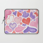 Watercolor hearts laptop sleeve